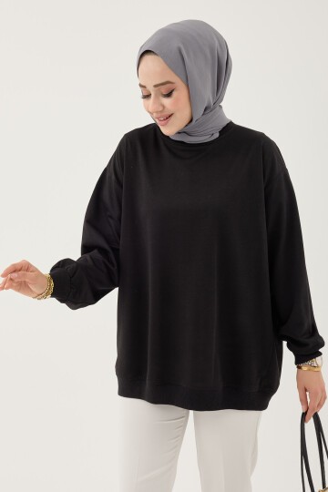 Kadın Bisiklet Yaka Basic Sweatshirt