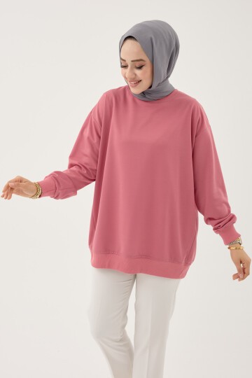 Kadın Bisiklet Yaka Basic Sweatshirt