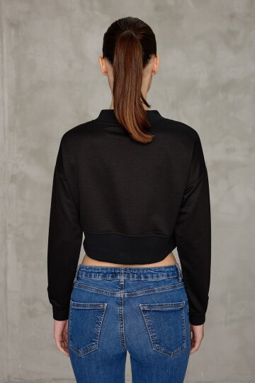 Kadın Spectacular Baskılı Crop Sweatshirt