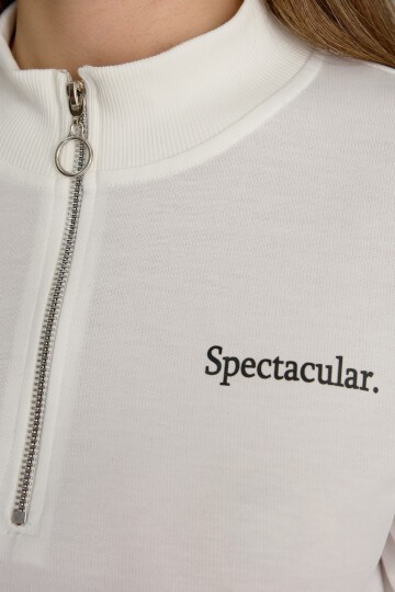 Kadın Spectacular Baskılı Crop Sweatshirt