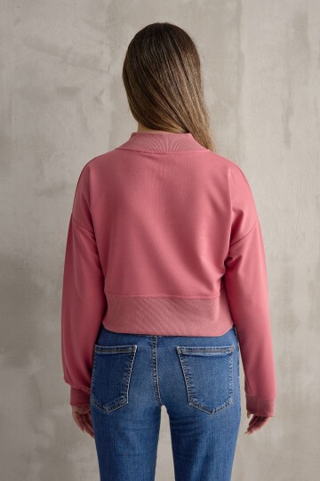 Kadın Spectacular Baskılı Crop Sweatshirt