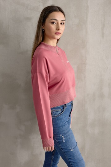 Kadın Spectacular Baskılı Crop Sweatshirt