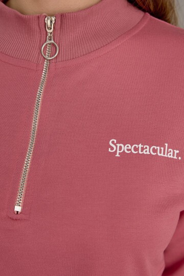 Kadın Spectacular Baskılı Crop Sweatshirt