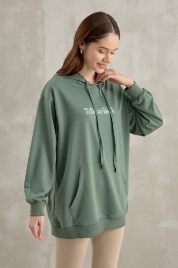 Kadın Tribeca Baskı Detaylı Kanguru Sweatshirt