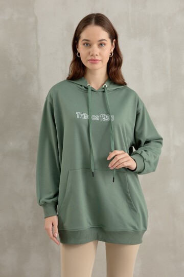 Kadın Tribeca Baskı Detaylı Kanguru Sweatshirt